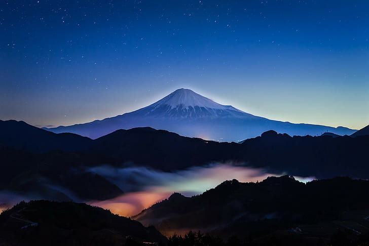 منظر طبيعي، جبال، طبيعة، اليابان، جبل فوجي، خلفية HD