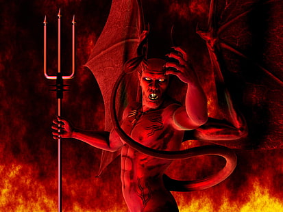 Дьявол цифровые обои, Темный, Демон, HD обои HD wallpaper