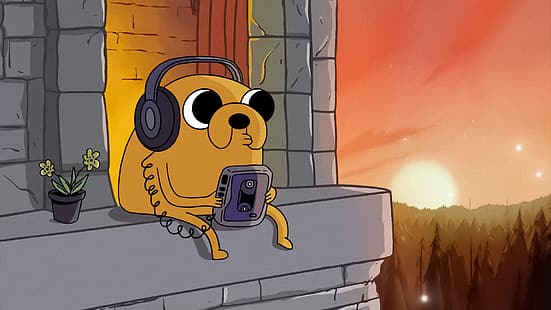 Adventure Time, LoFi, Walkman, Kopfhörer, Cartoon Network, Cartoon, HD-Hintergrundbild HD wallpaper