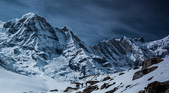 pegunungan bersalju resolusi tinggi 4k, Wallpaper HD HD wallpaper