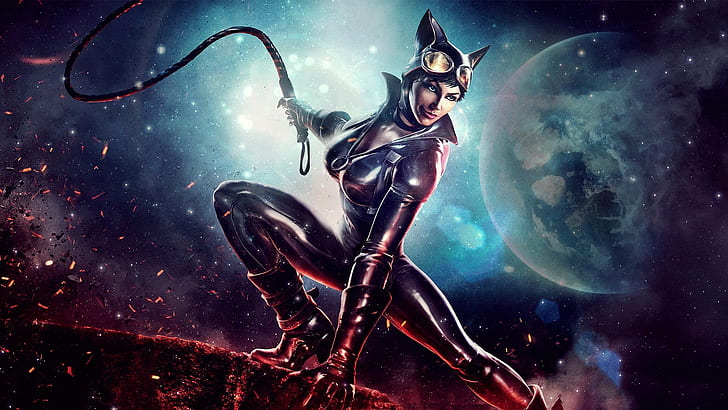 kostum, Catwoman, cambuk, Selina Kyle, Wallpaper HD