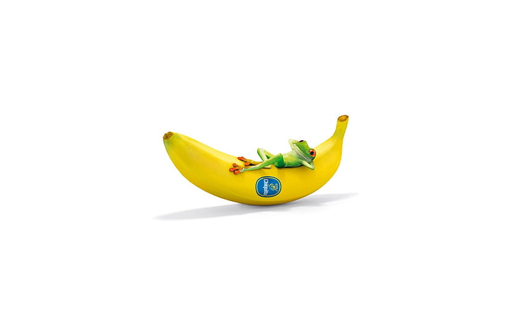 Chiquita avec grenouille drôle, banane mûre, drôle, avec, grenouille, Chiquita, Fond d'écran HD