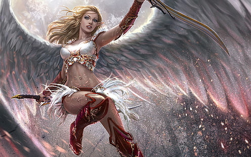 Ángel de la leyenda de las criptas, realista, alas, ángel, Fondo de pantalla HD HD wallpaper