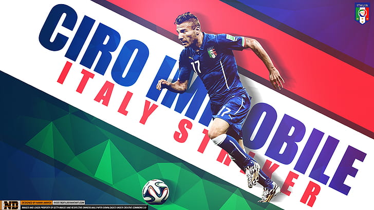 サッカー、Ciro Immobile、イタリア、 HDデスクトップの壁紙