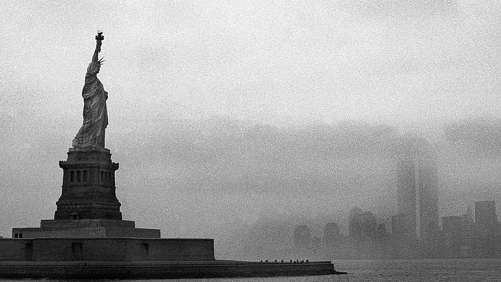 New York Liberty, città, Statua della Libertà, Sfondo HD