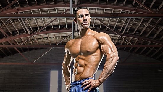 muscles, pose, abs, bodybuilder, pecs, HD wallpaper HD wallpaper