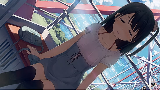 gadis anime, si rambut cokelat, Kantoku, Wallpaper HD HD wallpaper