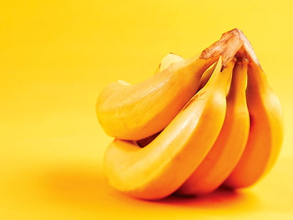 гроздь желтых бананов, бананы, фрукты, спелые, желтые, HD обои HD wallpaper