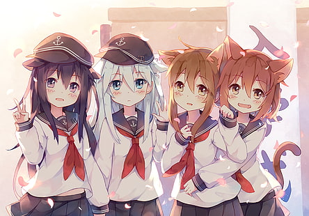 Anime, Collezione Kantai, Akatsuki (KanColle), Hibiki (Kancolle), Ikazuchi (Kancolle), Inazuma (Kancolle), Sfondo HD HD wallpaper