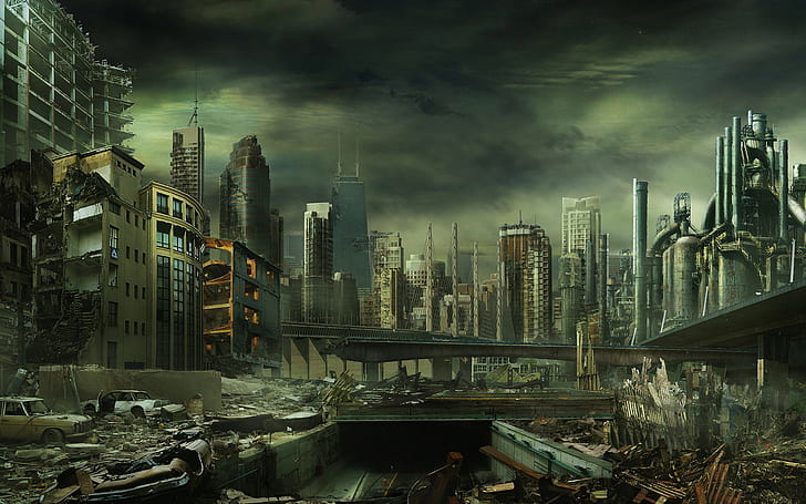 الخيال العلمي ، ما بعد نهاية العالم ، نهاية العالم ، المدينة، خلفية HD