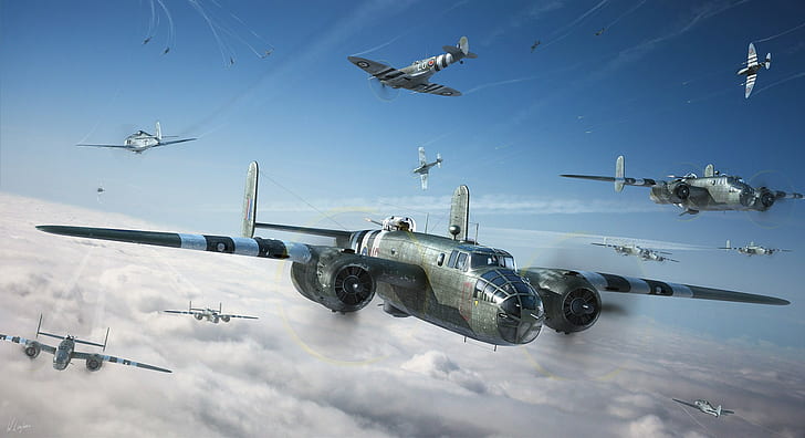 militar, aviões, Segunda Guerra Mundial, B-25, B-25 norte-americano Mitchell, Mitchell, Bombardeiro, avião, aviões militares, HD papel de parede