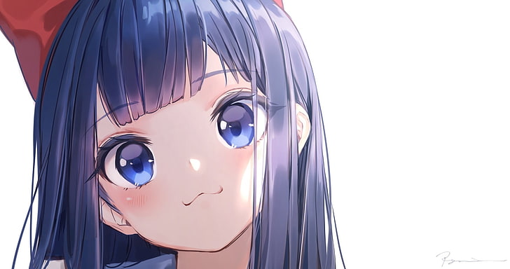 милое аниме girl.blue глаза, улыбаясь, аниме, HD обои