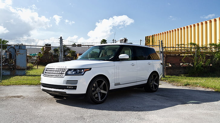 beyaz Land Rover Evoque SUV, arazi gezicisi, range rover, spor, beyaz, jeep, HD masaüstü duvar kağıdı