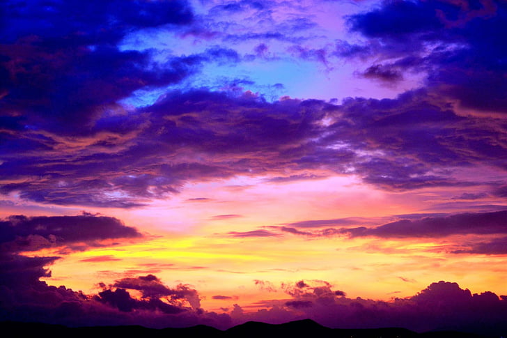 Terre, coucher de soleil, nuage, violet, ciel, Fond d'écran HD