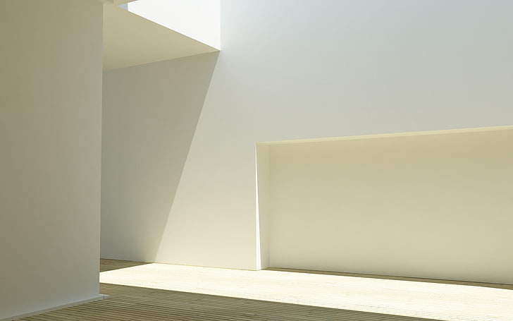 white wooden board, white, simple, minimalism, indoors, sunlight, interior design, HD wallpaper