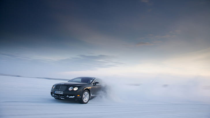 Bentley Continental Motion Blur Snow Winter Drift HD, cars, snow, winter, blur, motion, drift, bentley, continental, HD wallpaper