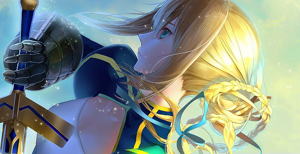 Mujer con ilustración de espada, serie Fate, anime, Type-Moon, Sabre, Fate / Stay Night, Fondo de pantalla HD HD wallpaper