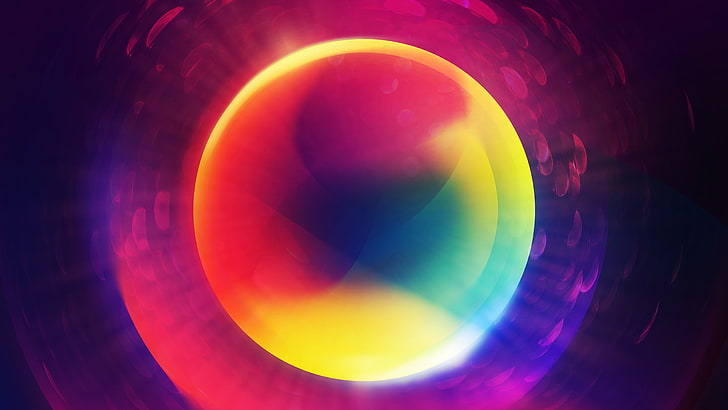 papel tapiz digital esfera multicolor, arte digital, colorido, esfera, Fondo de pantalla HD
