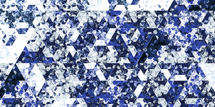 white and blue abstract painting, fractal, Apophysis, mathematics, life, triangle, digital art, 3D, HD wallpaper