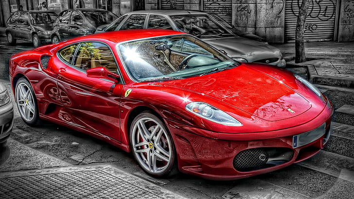 Ferrari F430, Ferrari, суперкар, автомобиль, выборочная окраска, HD обои