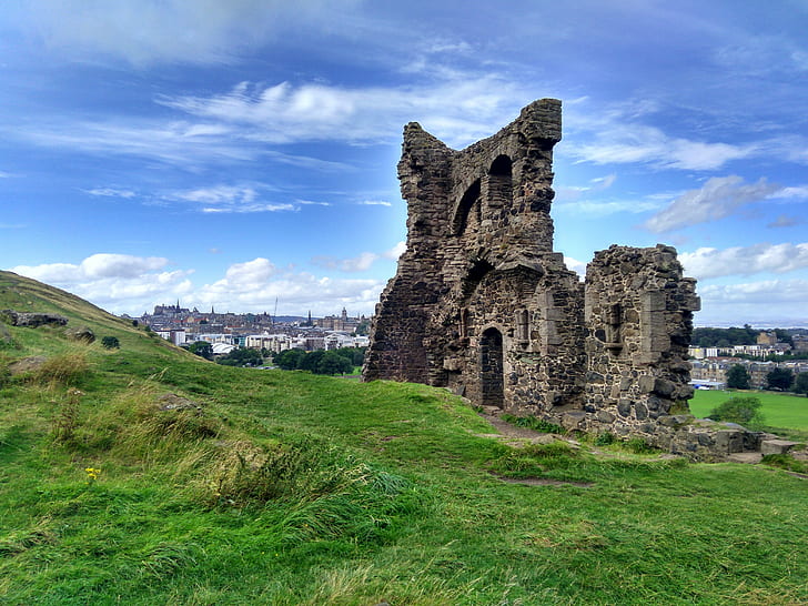 Edinburgh, Arthur's Seat, Ruinen, HD-Hintergrundbild