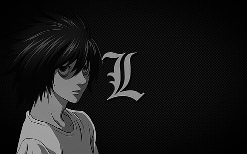 Death Note, anime, black, vector, Lawliet L, HD wallpaper HD wallpaper