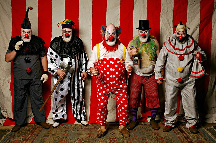 men, circus, clowns, old people, HD wallpaper