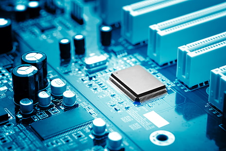 blu, circuiti elettronici, componenti, Sfondo HD HD wallpaper