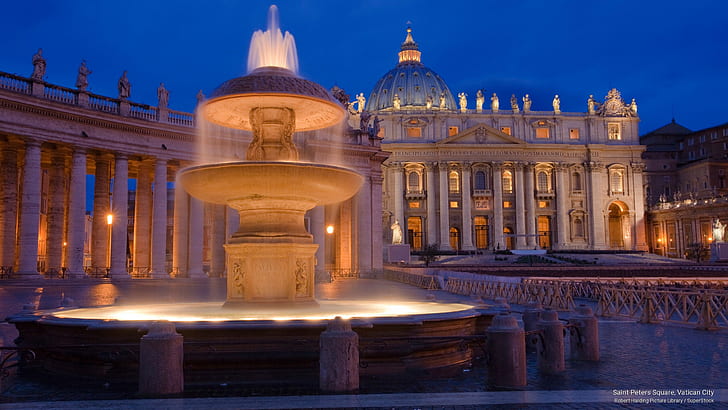 Saint Peters Square, Vatican City, Landmarks, HD wallpaper