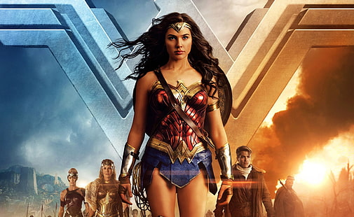 Wonder Woman, Gal Gadot, filmer, andra filmer, Woman, Superhero, Movie, 2017, WonderWoman, HD tapet HD wallpaper