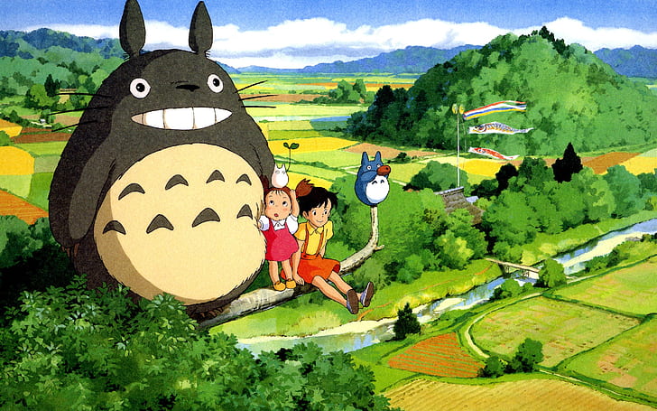 Hayao Miyazaki, My Neighbor Totoro, piękna wieś, Hayao, Miyazaki, My, Neighbor, Totoro, Beautiful, Countryside, Tapety HD