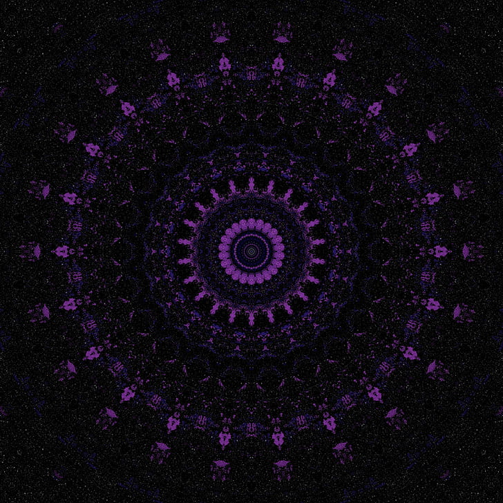 mandala, pola, kaleidoskop, ornamen, ungu, Wallpaper HD