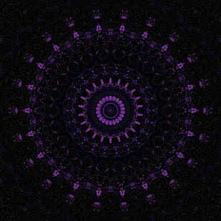 mandala, pattern, kaleidoscope, ornament, purple, HD wallpaper HD wallpaper