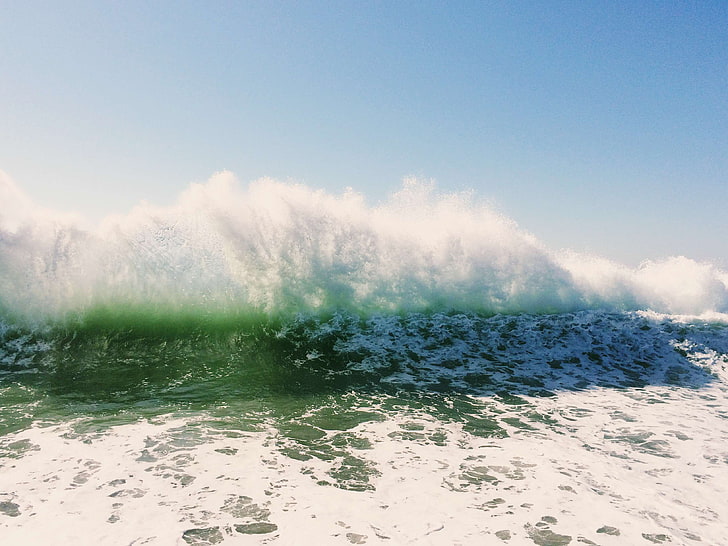 beach break, foam, ocean, offshore, splash, spray, surfing, water, wave, wave crashing, waves, waves breaking, HD wallpaper