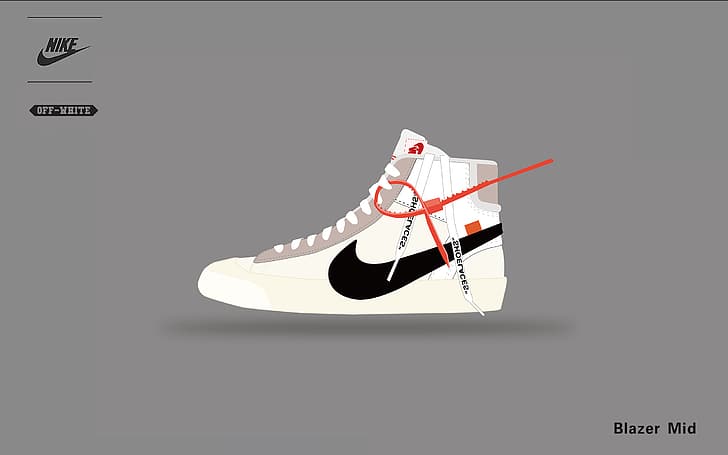 skor, Nike, Off White, enkel bakgrund, HD tapet