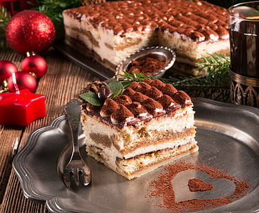 Dolci Torte Vacanze Natale Forchetta Cibo, cibo, dolci, torte, vacanze, Natale, forchetta, Sfondo HD HD wallpaper