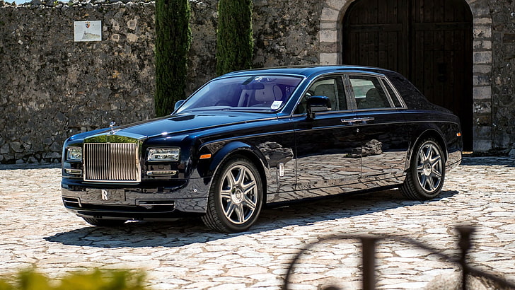 черный Rolls Royce Wraith купе, роллс-ройс фантом, серия 2, роллс-ройс, HD обои