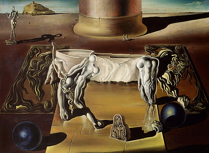 surrealismo, quadro, Salvador Dali, cavalo paranóico, HD papel de parede HD wallpaper