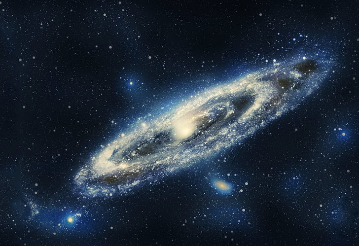 zdjęcie białej galaktyki we wszechświecie, galaktyce, kosmosie, gwiazdach, sztuce kosmicznej, sztuce cyfrowej, Tapety HD