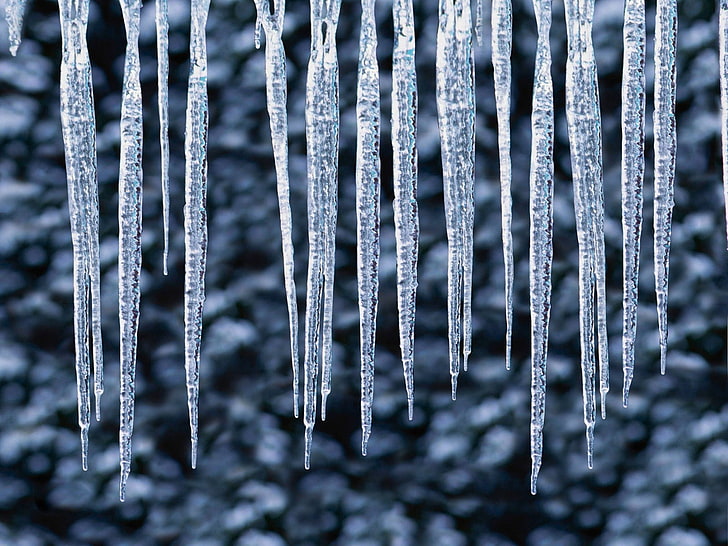 photo of ice, icicles, frost, ice, hot, HD wallpaper