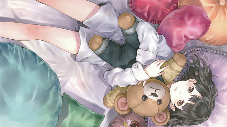 Anime, Bären, Kinder, Mädchen, Kishida, Kureha, Mel, Sora, Suminoya, Teddy, Spielzeug, Woto, HD-Hintergrundbild