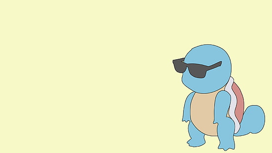 Тапет Pokemon Squirtle, Pokémon, слънчеви очила, синьо, жълто, Squirtle, HD тапет HD wallpaper