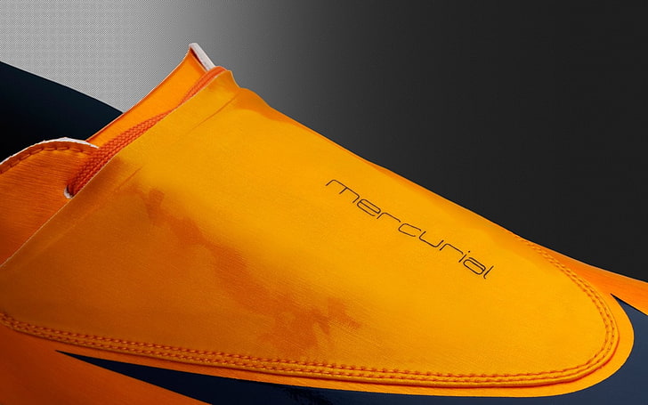 niesparowany pomarańczowy i czarny Nike Mercurial, Nike, mercurial, Tapety HD