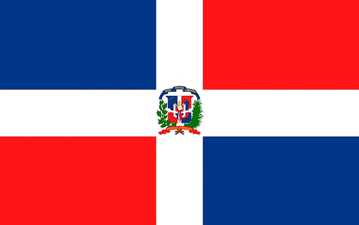 旗、紋章、ドミニカ共和国、 HDデスクトップの壁紙
