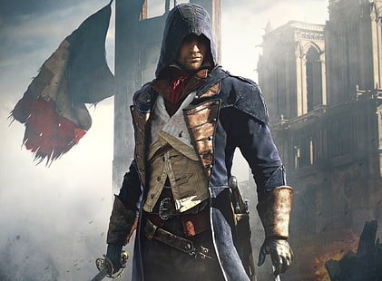 Assassins Creed Unity French Revolution, Arno of Assassin's Creed Unity digital wallpaper, Games, Assassin's Creed, France, video game, French Revolution, Unity, HD wallpaper HD wallpaper