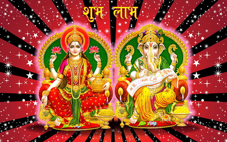 Download gratuito di sfondi desktop Ganesh Laxmi Diwali 1920 × 1200, Sfondo HD
