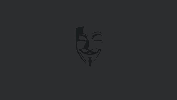 Minimalism, Mask, Hacker, Anonymous, Guy Fawkes, Hacking, HD wallpaper