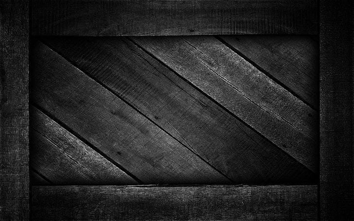 monochrome, wood, wooden surface, simple, texture, planks, black, HD wallpaper