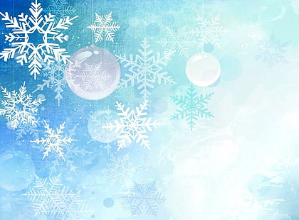 jouets de Noël, boules, flocons de neige, blanc, lumière, affiche impression flocon de neige, jouets de Noël, boules, flocons de neige, blanc, lumière, Fond d'écran HD HD wallpaper