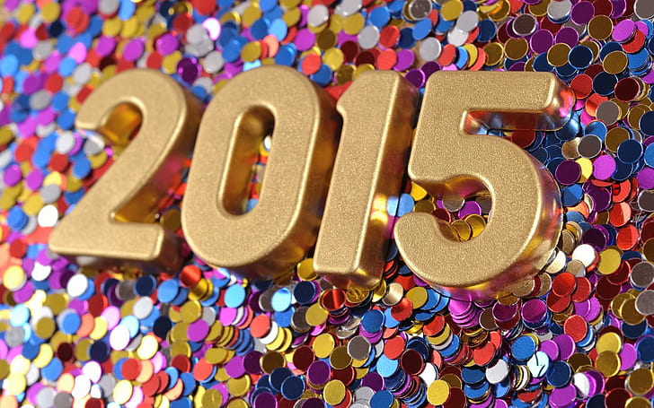 New Year Confetti 2015, เทศกาล / วันหยุด, ปีใหม่, เทศกาล, วันหยุด, 2015, วอลล์เปเปอร์ HD